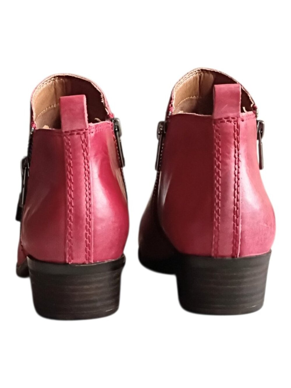 LUCKY BRAND Women's Basel Ankle Boots Red Leather Sz 7M - Picture 9 of 12